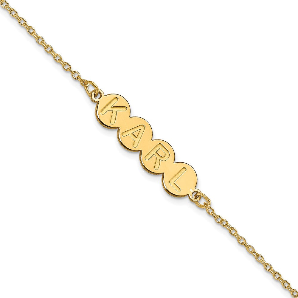 Gold Plated Sterling Silver/Gold 4 Letter Bubble Bracelet