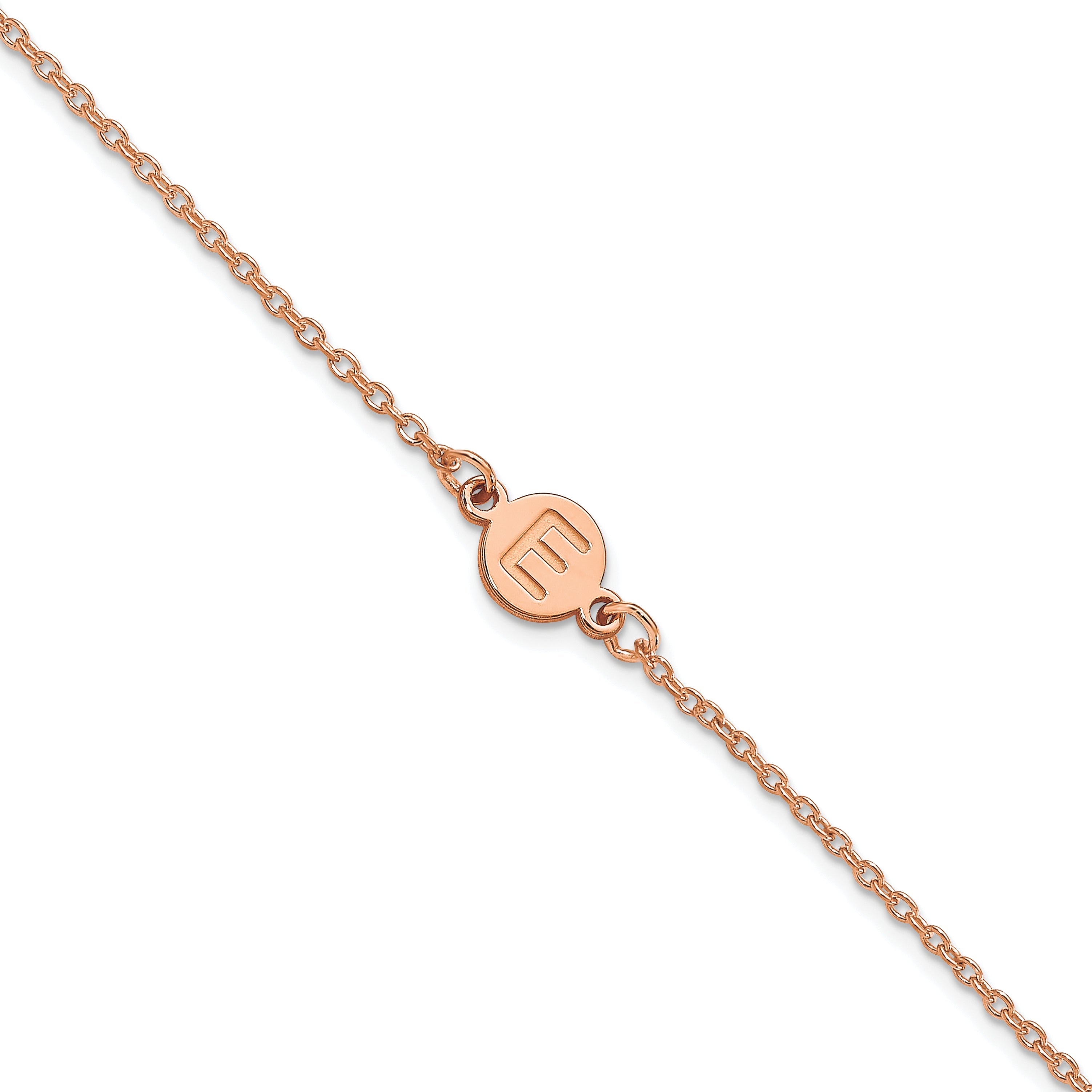 14K Rose Gold 1 Letter Bubble Bracelet