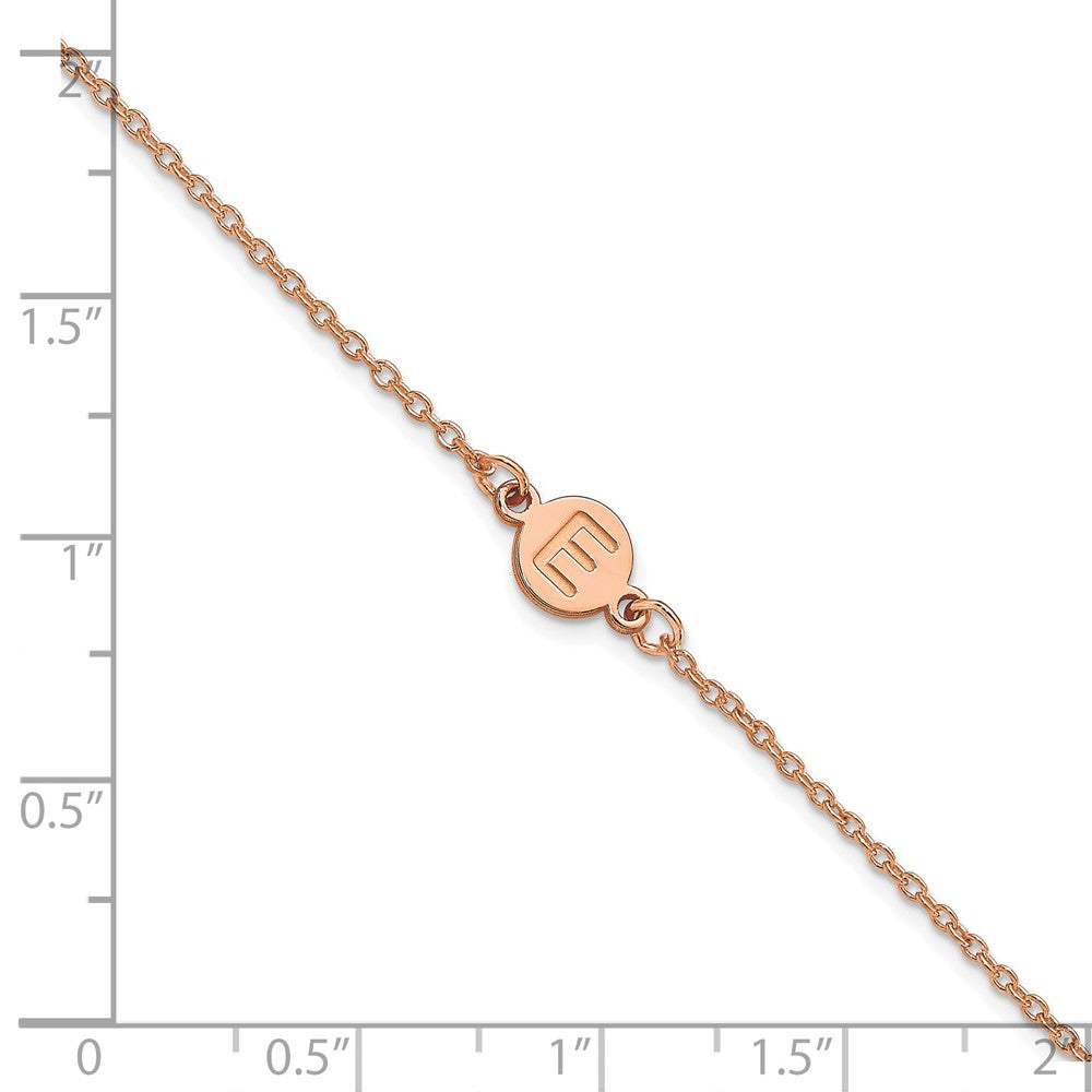Rose Plated Sterling Silver/Rose 1 Letter Bubble Bracelet