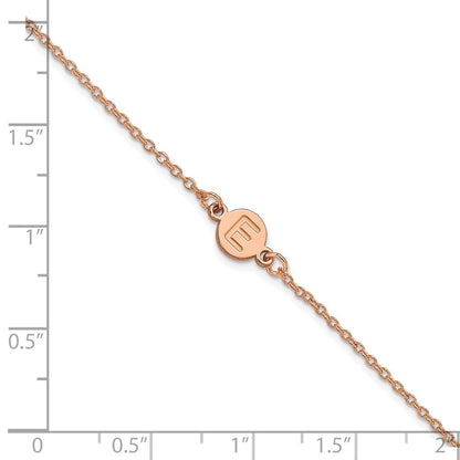 Rose Plated Sterling Silver/Rose 1 Letter Bubble Bracelet