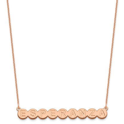 14K Rose Gold 9 Letter Bubble Necklace