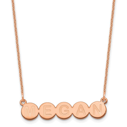 14K Rose Gold 5 Letter Bubble Necklace