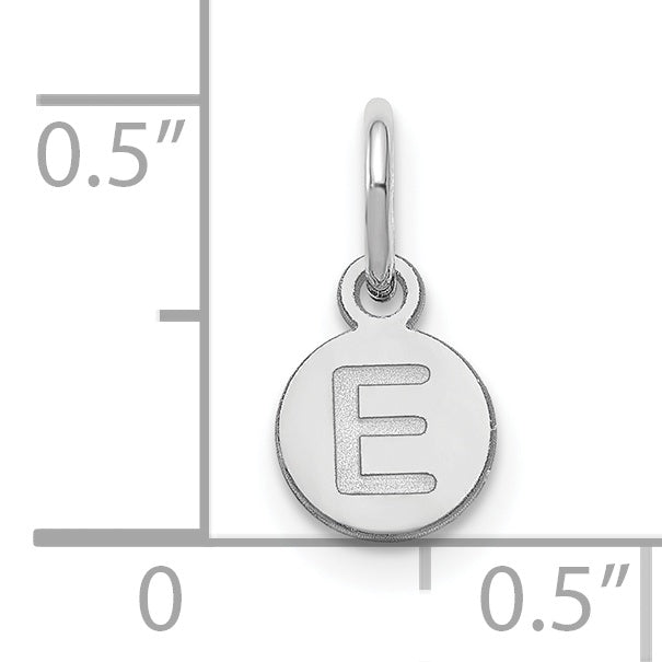 14K White Gold 1 Letter Bubble Pendant