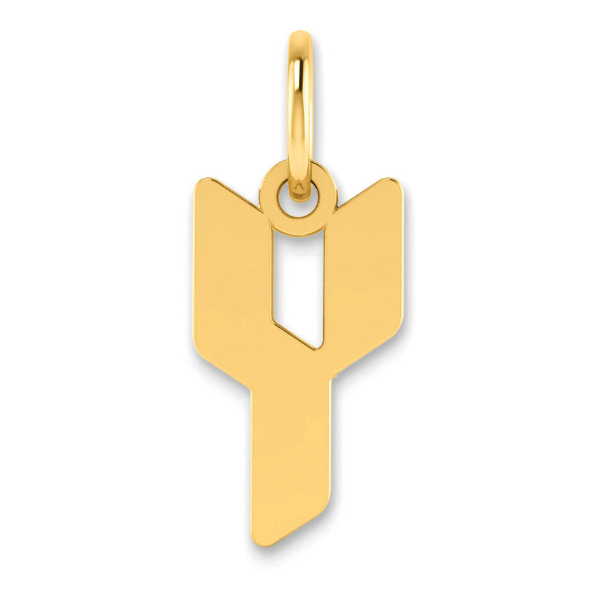 14K Yellow Gold 14Ky Letter Y Initial Pendant
