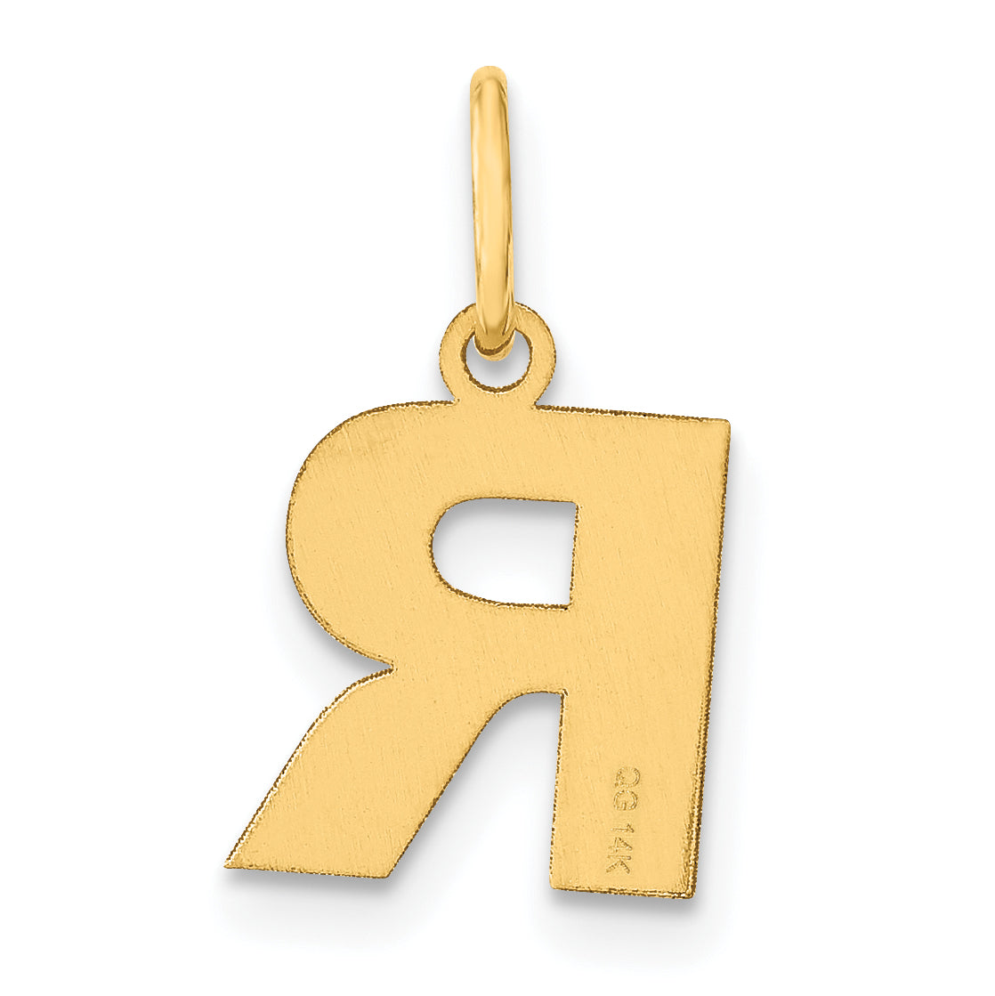 14K Yellow Gold 14Ky Letter R Initial Pendant