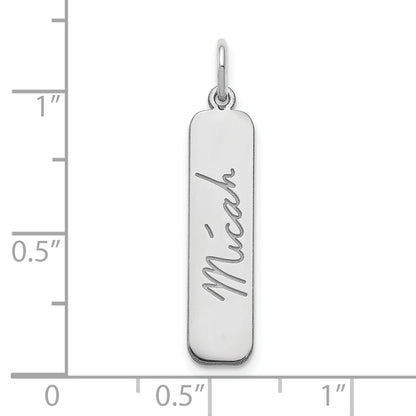 14K White Gold Signature Bar Charm