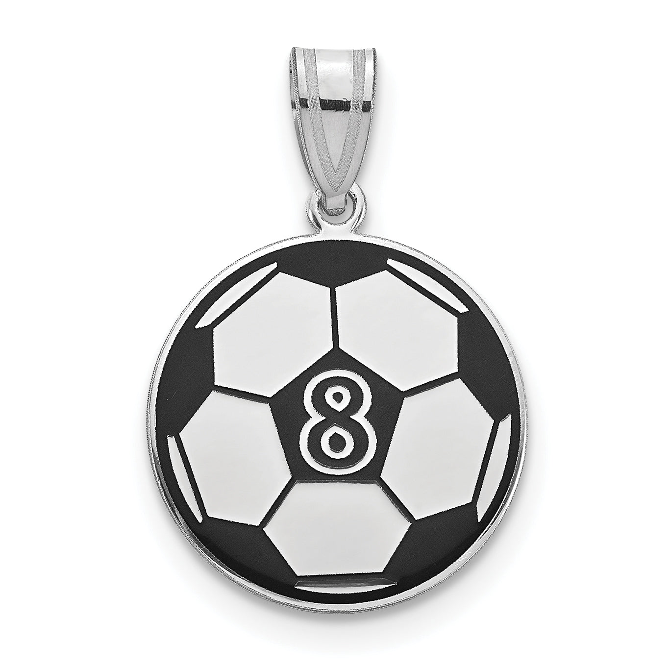 14K White Gold Personalized Soccer Ball Epoxy Pendant