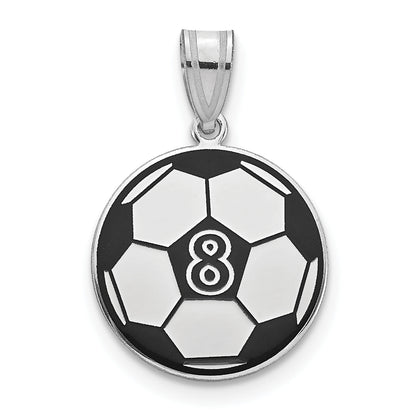 14K White Gold Personalized Soccer Ball Epoxy Pendant