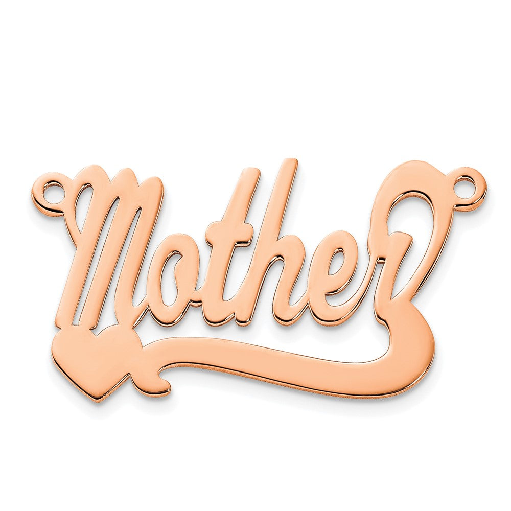 Rose Plated Sterling Silver/Rose Polished Heart Name Plate