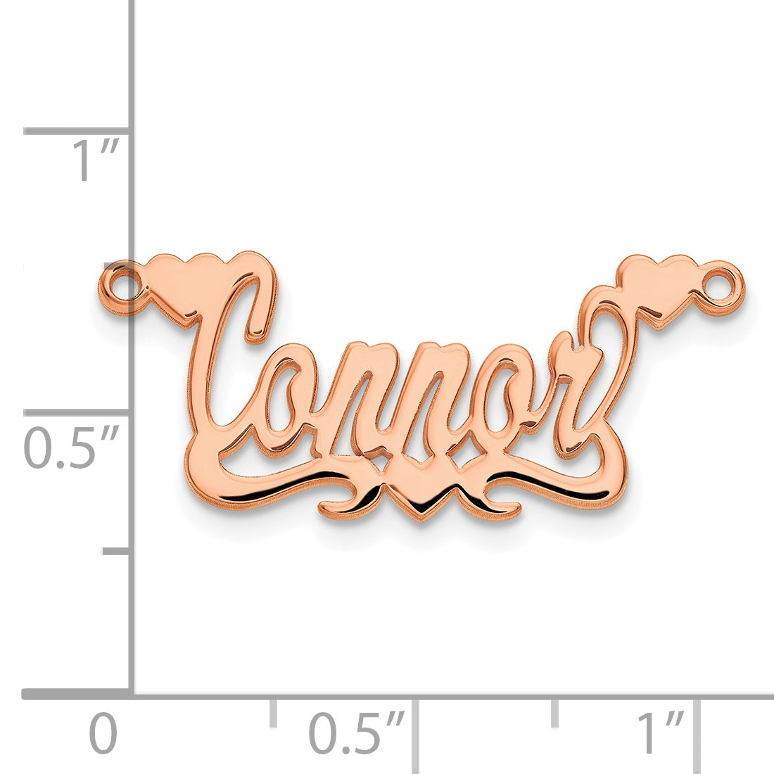 14K Rose Gold Polished Hearts Name Plate