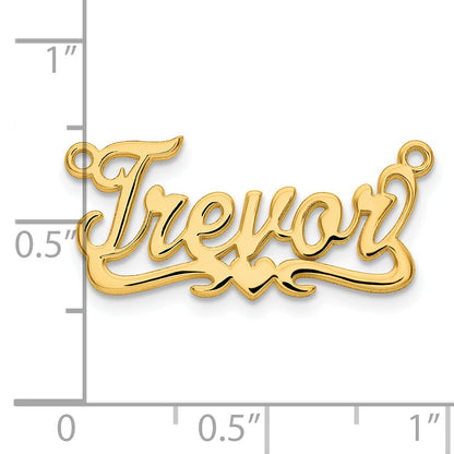 Gold Plated Sterling Silver/Gold Polished Heart Name Plate
