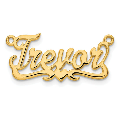 Gold Plated Sterling Silver/Gold Polished Heart Name Plate