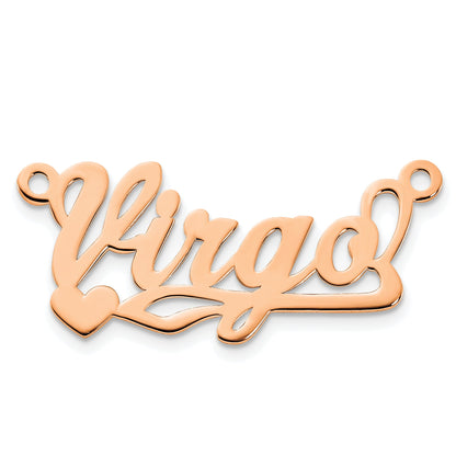 Rose Plated Sterling Silver/Rose Polished Heart Name Plate
