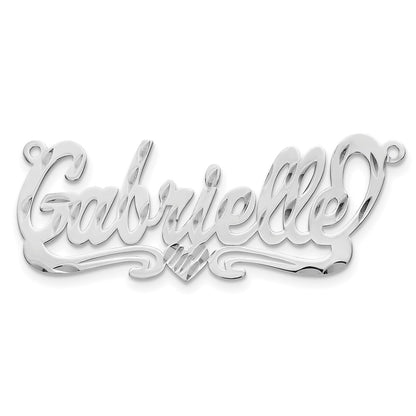 Gold Plated Sterling Silver/Gold Diamond Cut Heart Name Plate