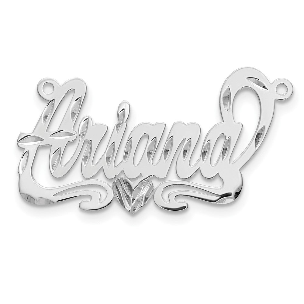 Gold Plated Sterling Silver/Gold Diamond Cut Heart Name Plate