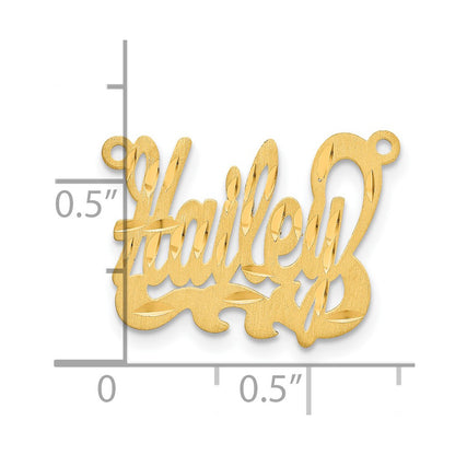 14K Yellow Gold Satin Diamond Cut Name Plate