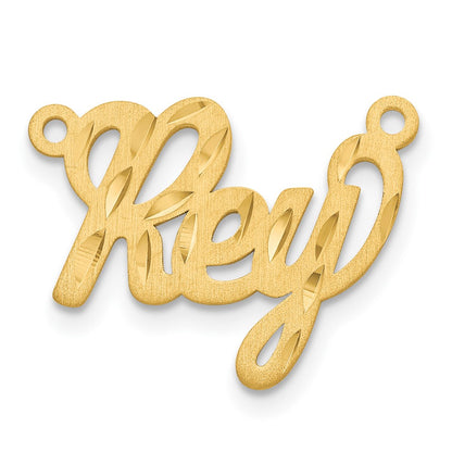 Gold Plated Sterling Silver/Gold Satin Diamond Cut Name Plate