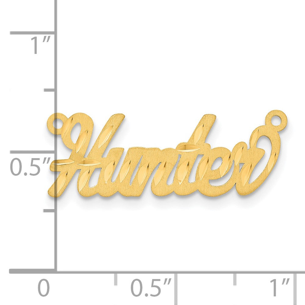 Gold Plated Sterling Silver/Gold Satin Diamond Cut Name Plate