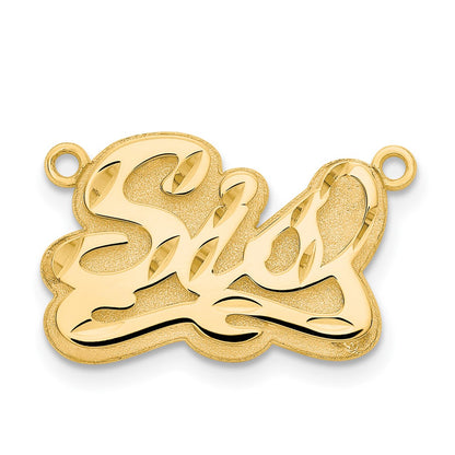 Gold Plated Sterling Silver/Gold 3D Diamond Cut Name Plate