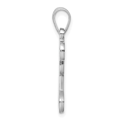 Sterling Silver Rhodium Plated Letter I Initial Pendant