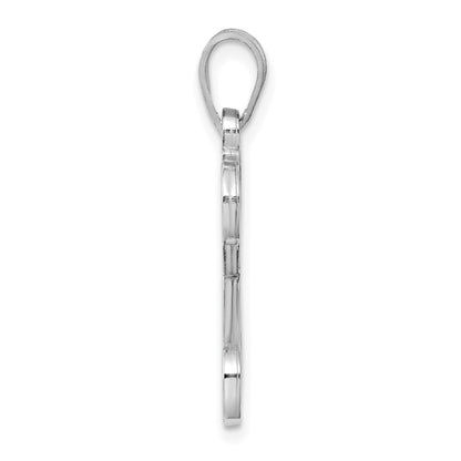 Sterling Silver Rhodium Plated Letter R Initial Pendant