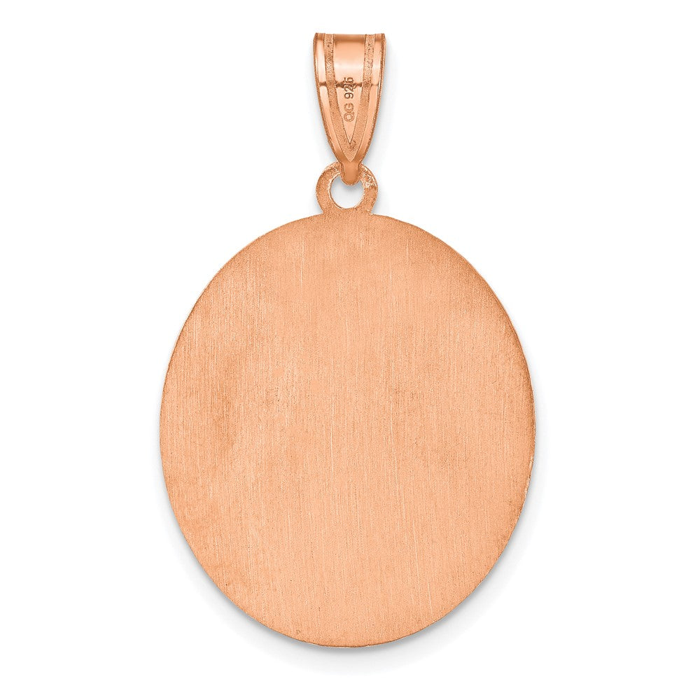 Rose Plated Brushed With Beaded Border Monogram Pendant