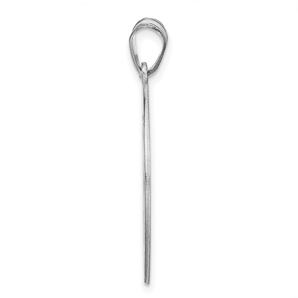 14K White Gold Round Family Monogram Pendant