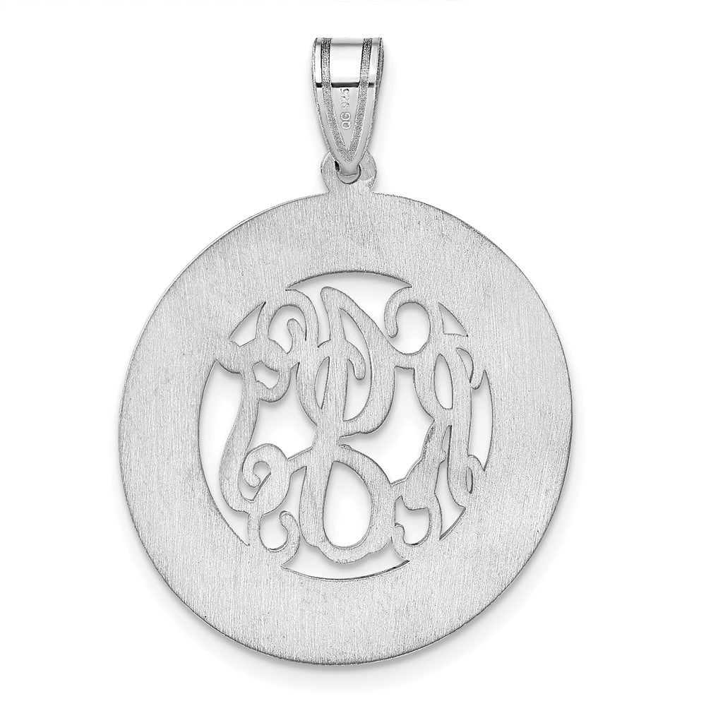 14K White Gold Round Family Monogram Pendant