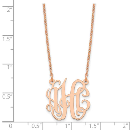 Rose Plated Sterling Silver/Rose Small Monogram Necklace