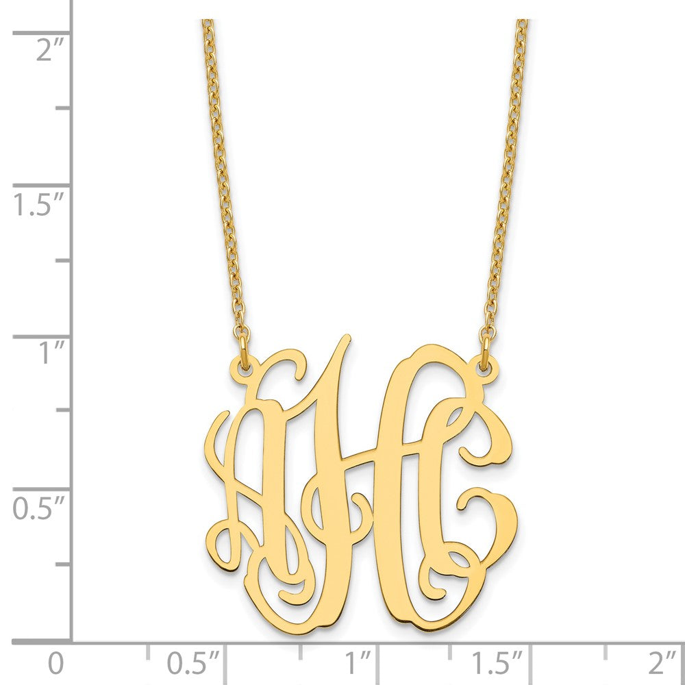 Gold Plated Sterling Silver/Gold Small Monogram Necklace