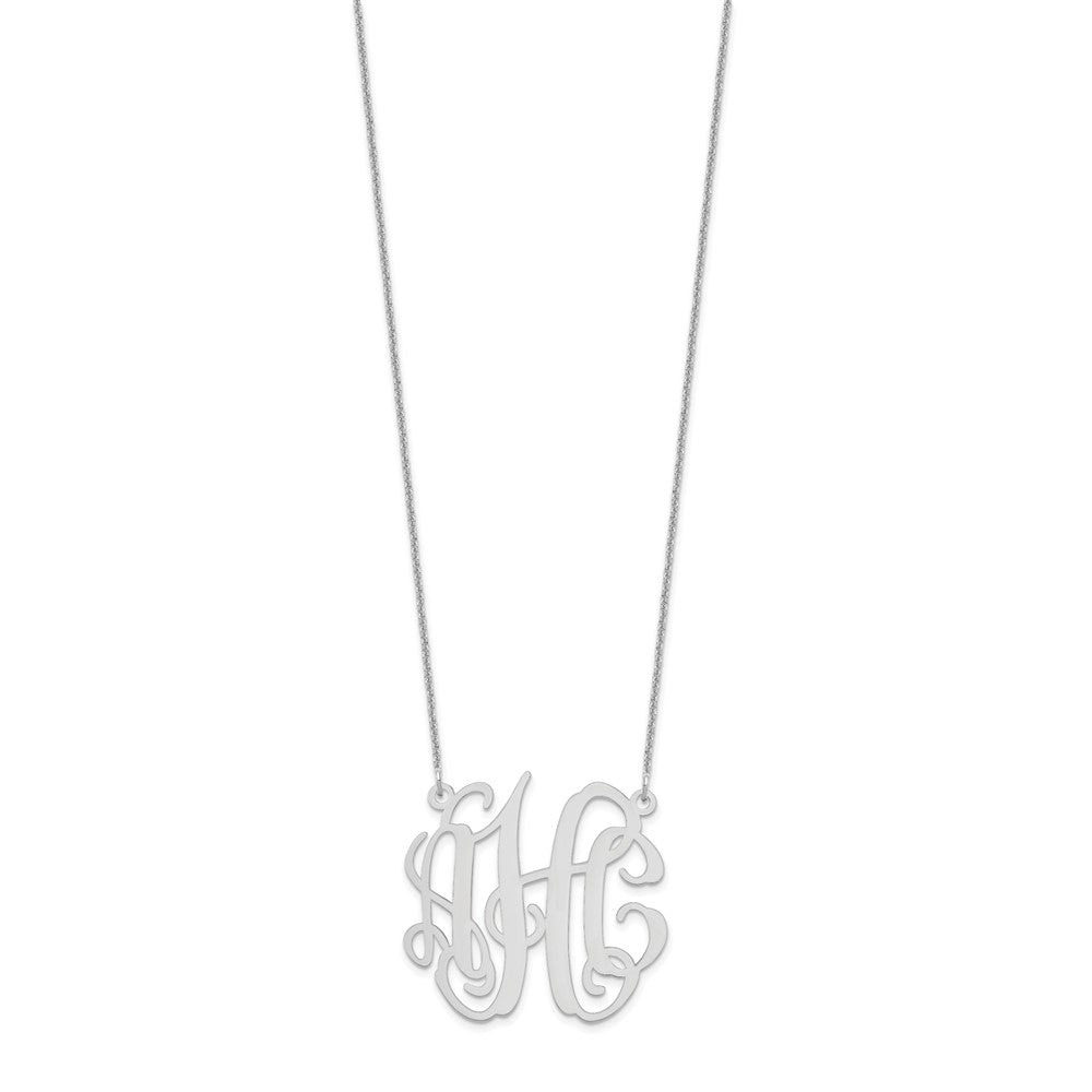 14K White Gold Medium Monogram Necklace