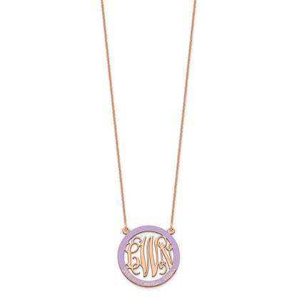14K Rose Gold Small Family Monogram Epoxy Necklace