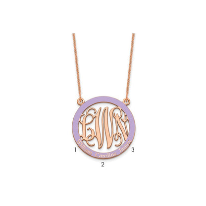 14K Rose Gold Small Family Monogram Epoxy Necklace