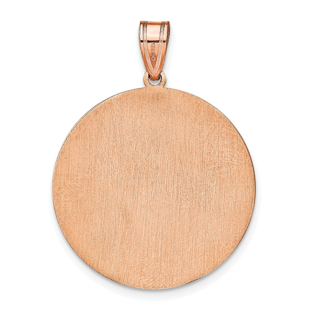 Rose Plated Sterling Silver/Rose Round Block Letter Monogram Pendant