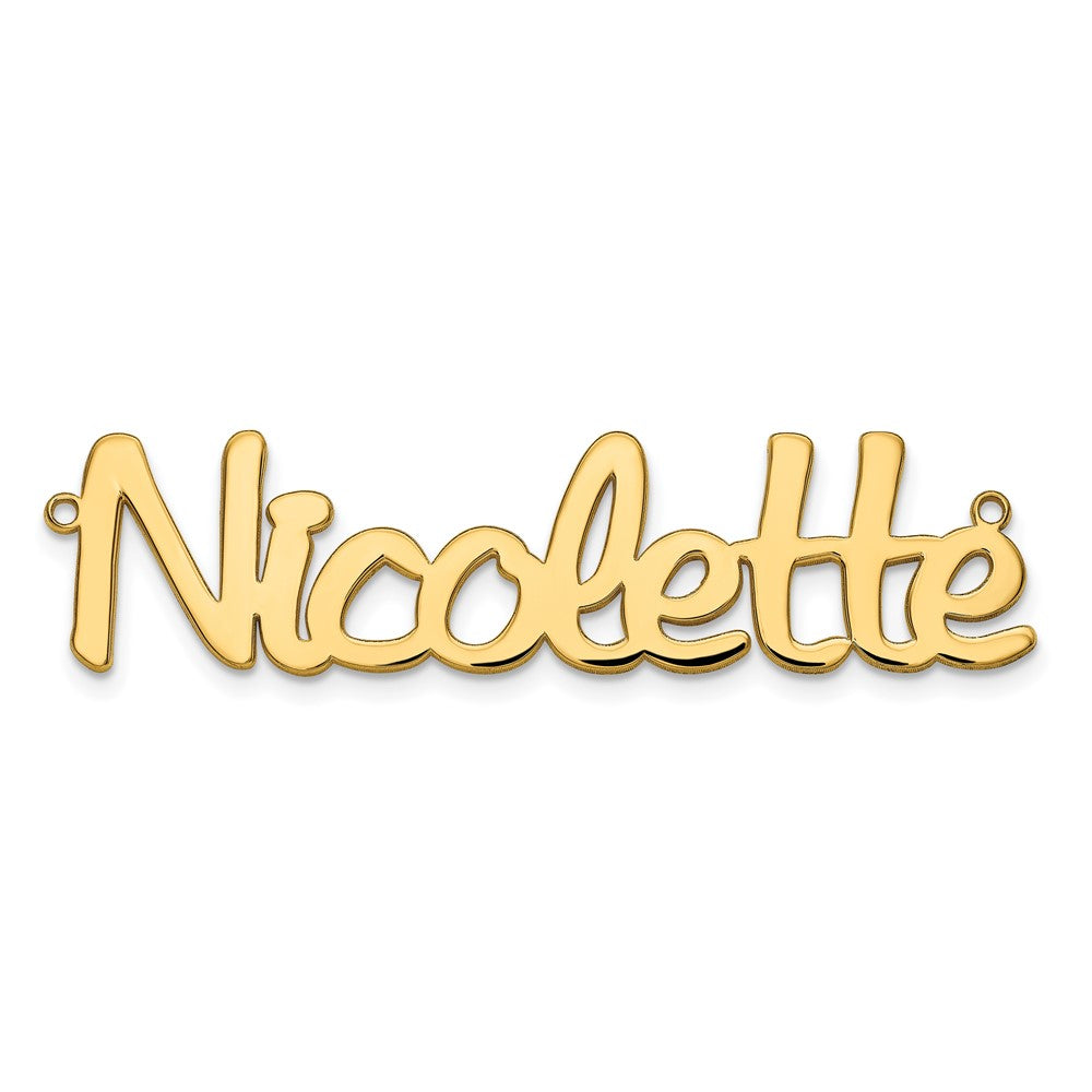 Gold Plated Sterling Silver/Gold Polished Name Plate