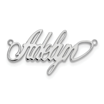 Sterling Silver Silver/Rhodium Plated Polished Surrey Font Name Plate