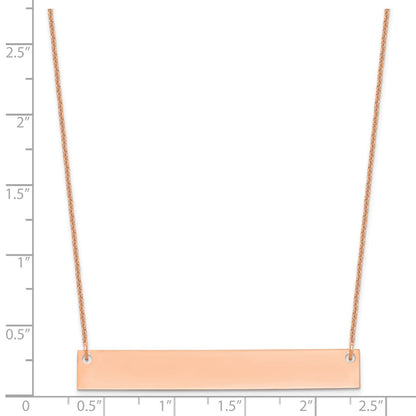 14K Rose Gold Large Blank Bar Necklace