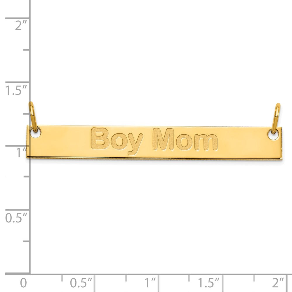 14K Yellow Gold Large Capitalized Arial Rounded Bar Necklace