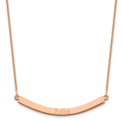 14K Rose Gold Curved Bar Necklace