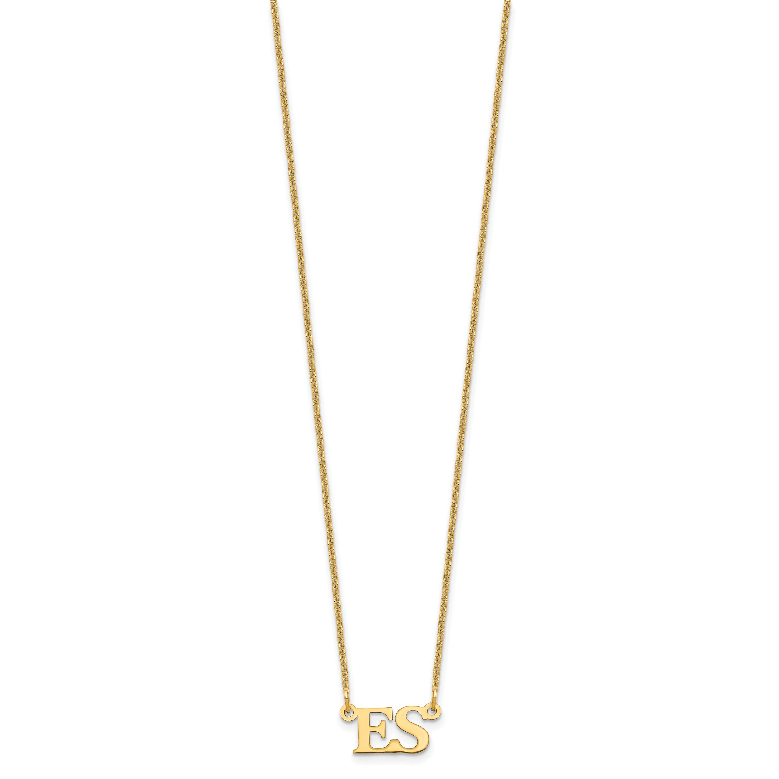 14K Yellow Gold Small Initials Necklace