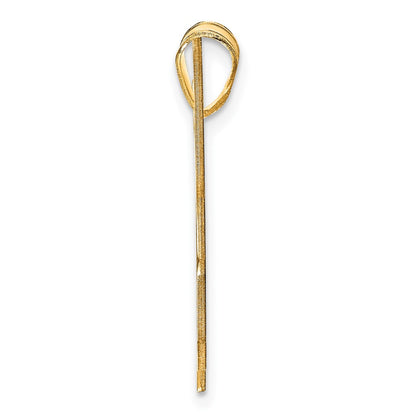 14K Yellow Gold Cat With Cut Out Name Pendant