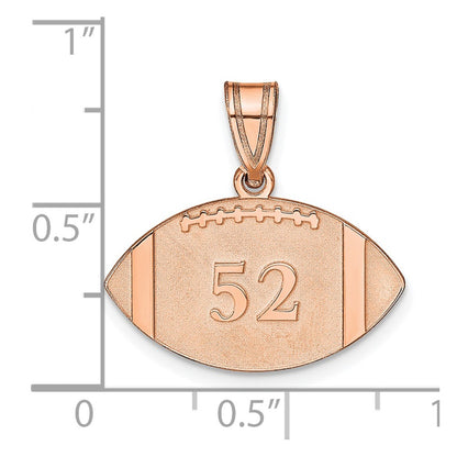 Rose Plated Sterling Silver/Rose Personalized Football Pendant