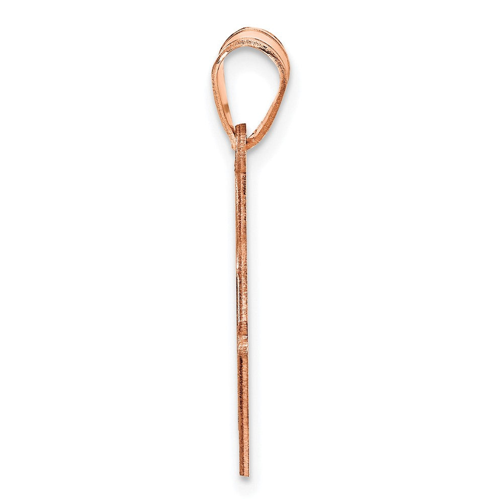 14K Rose Gold Personalized Ice Skate Pendant