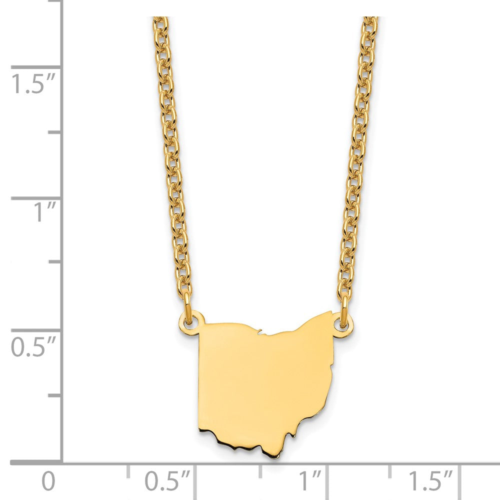 Gold Plated Sterling Silver/Gold Ohio State Necklace
