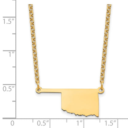Gold Plated Sterling Silver/Gold Oklahoma State Necklace