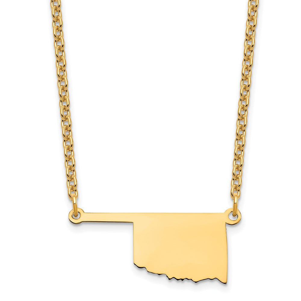 Gold Plated Sterling Silver/Gold Oklahoma State Necklace