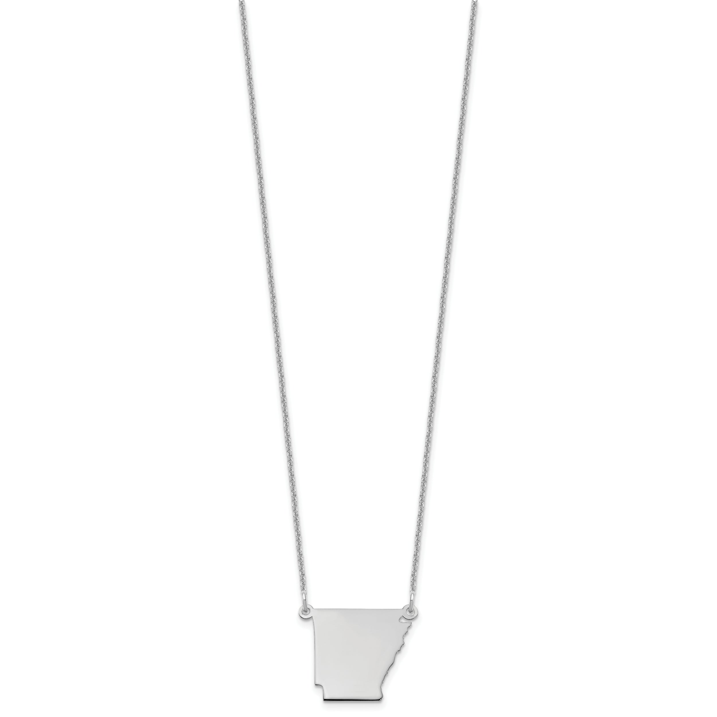 14K White Gold 14Kw Arkansas State Necklace