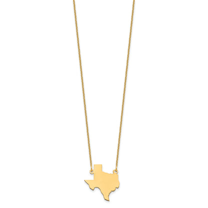 14K Yellow Gold 14Ky Texas State Necklace