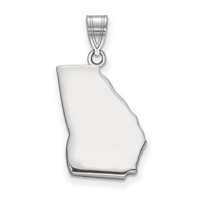 Sterling Silver Silver/Rhodium Plated Georgia State Pendant