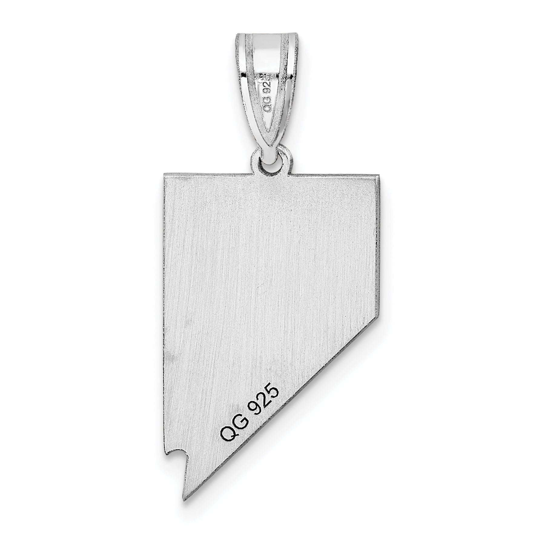 Sterling Silver Silver/Rhodium Plated Nevada State Pendant